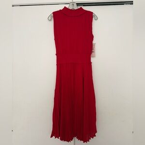 NWT Nanette Lepore Red Pleated Dress